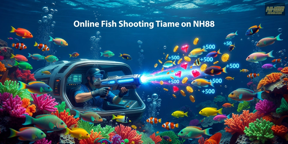 Hình minh họa trò chơi bắn cá zui nh88 với giao diện sống động và cá đa dạng