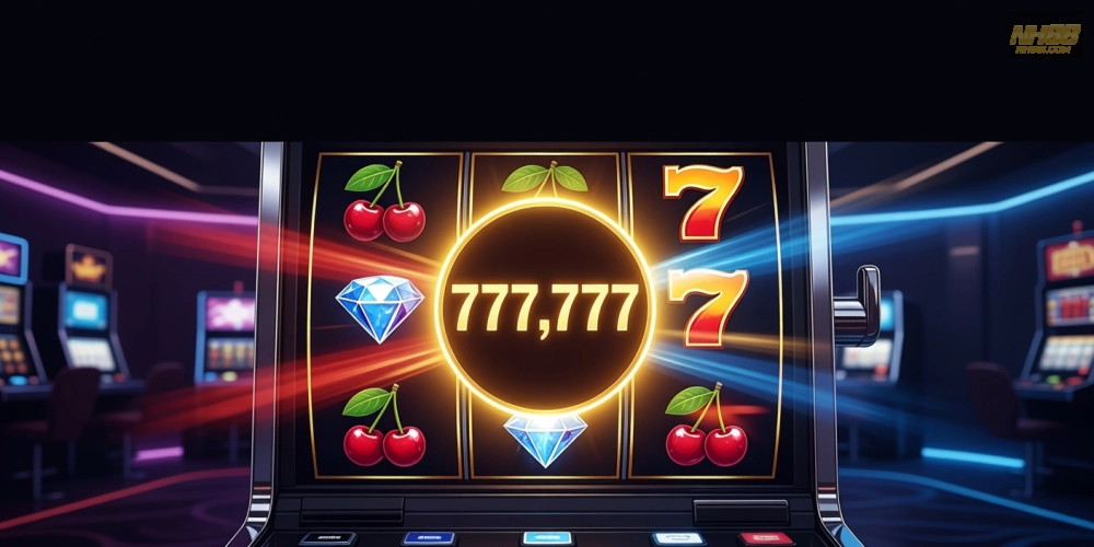 Minh họa giao diện quay nổ hũ nh88 với các biểu tượng jackpot hấp dẫn